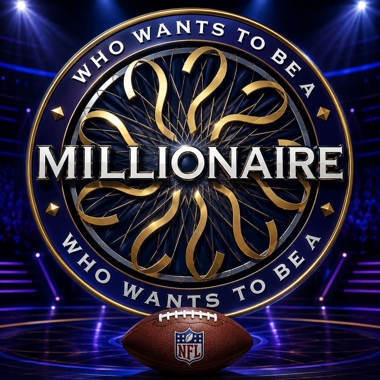 Who Wants to Be a Millionaire inspired football graphic for EdgeLine's DraftKings Millionaire Maker analysis
